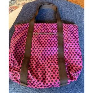 LeSportSac Tote Bag Pink Brown Polka Dot Travel Overnight Everyday